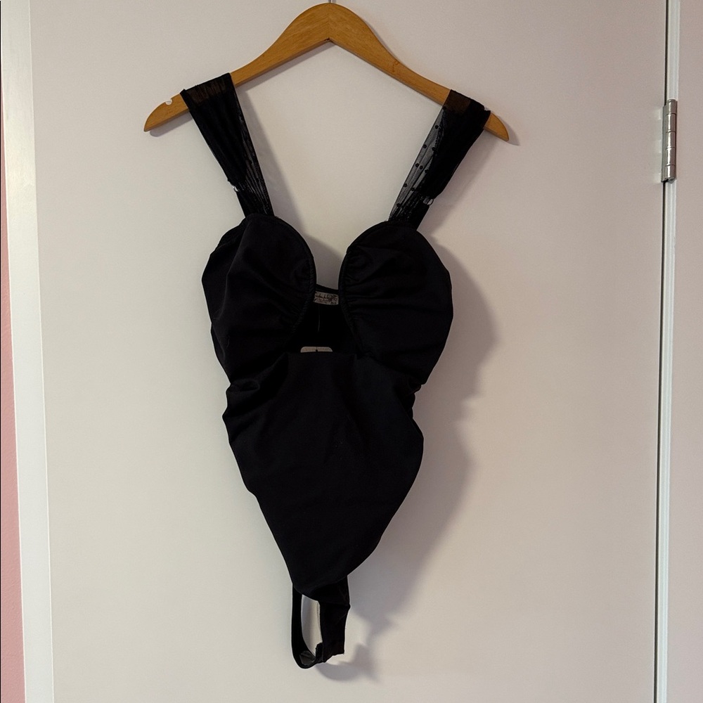 Free People Black Bodysuit
